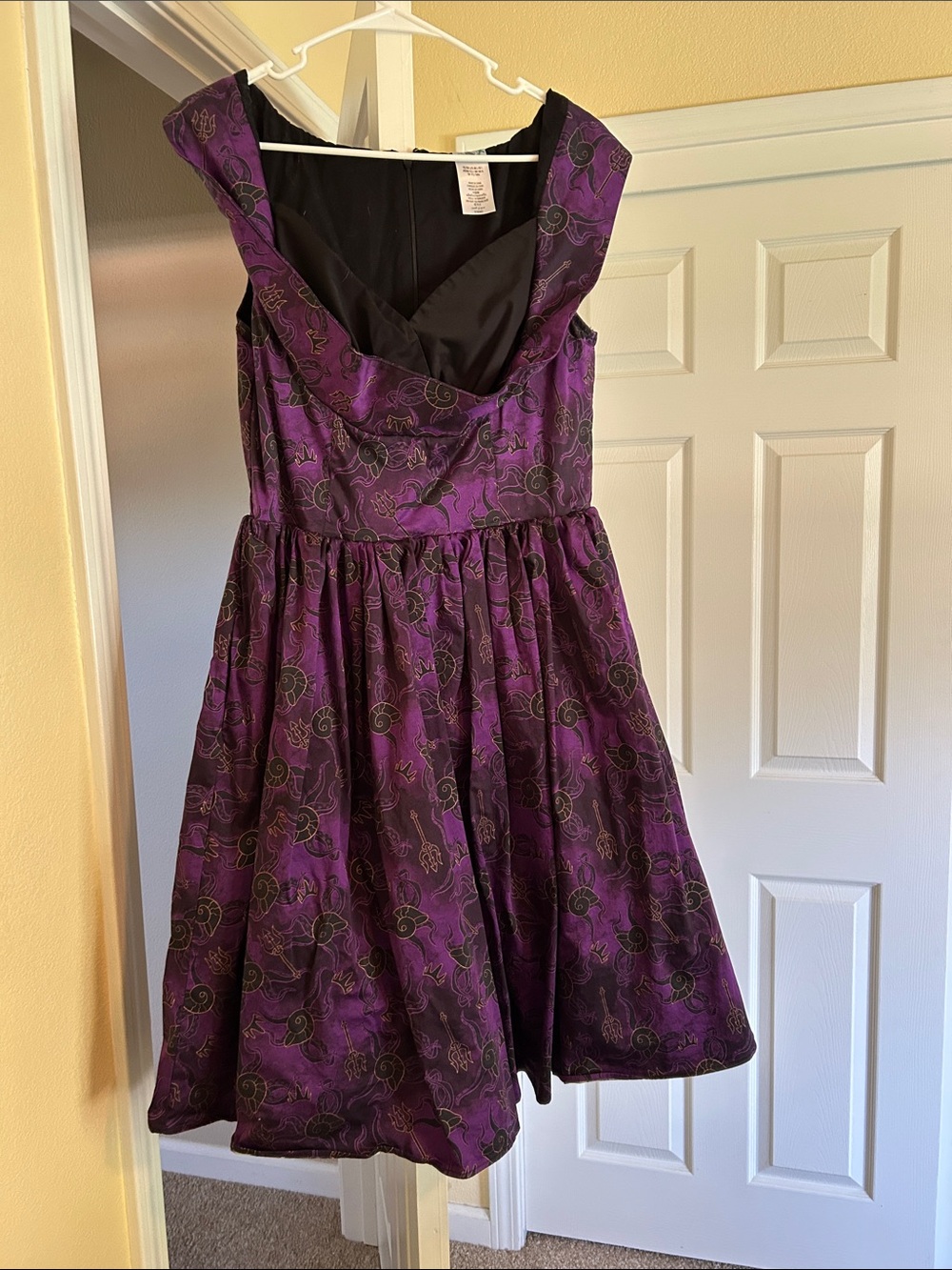 Disney Purple Floral Midi Dress with Cowl Neck